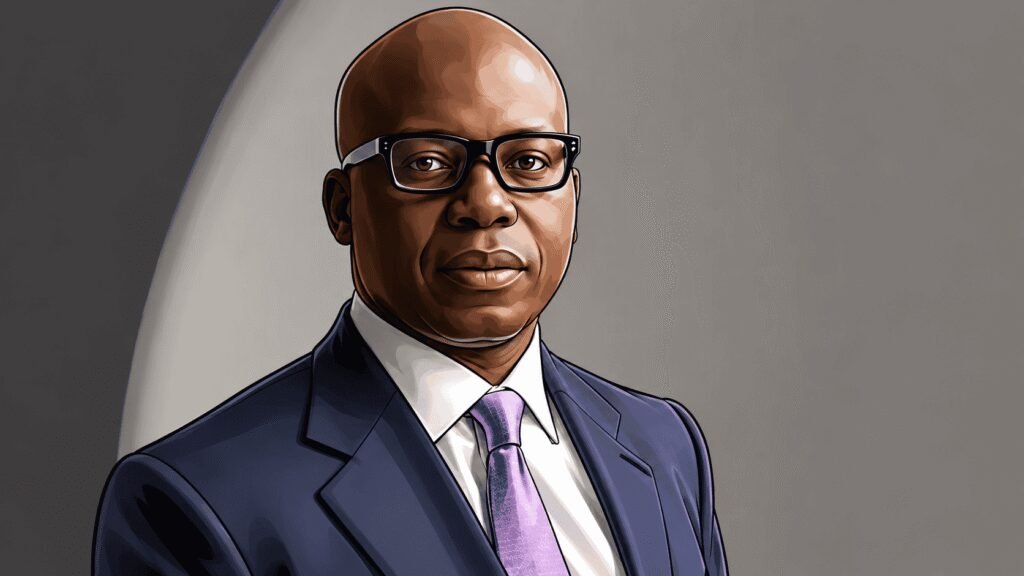 Caricature portrait of Wale Tinubu CON, Group Chief Executive, Oando PLC