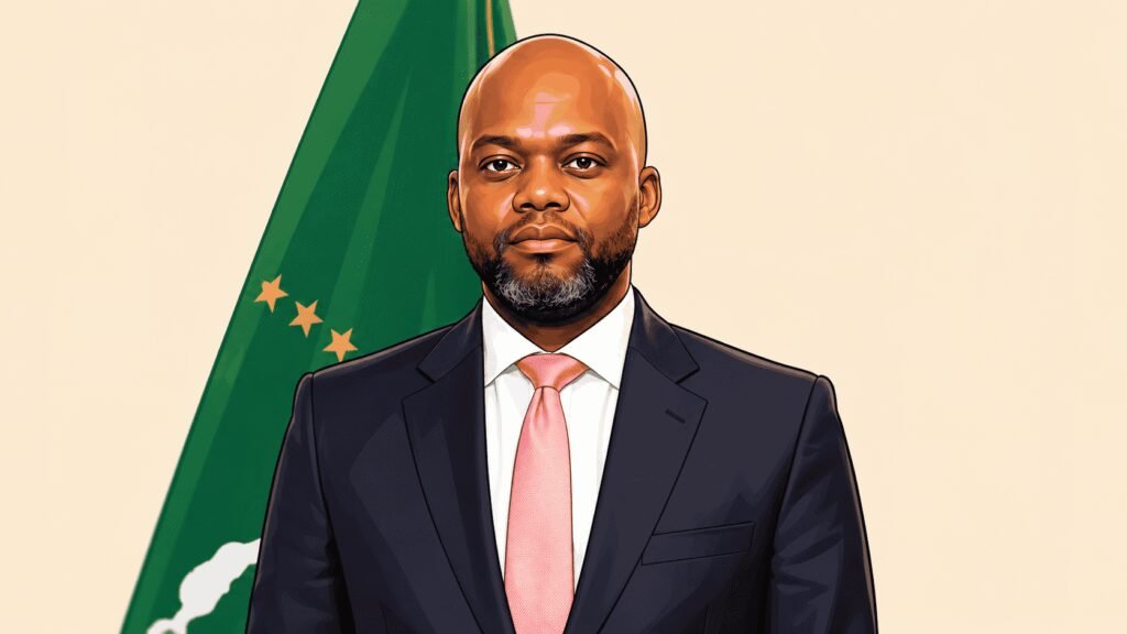 Caricature photo of Wamkele Mene, Secretary-General, African Continental Free Trade Area