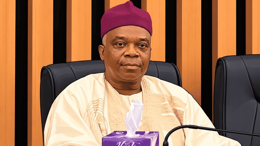 Caricature image of Ambassador Sola Enikanolaiye, the Minister of State for Foreign Affairs