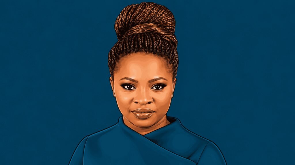 Caricature portait of Bode Abifarin, Managing Director and CEO of MoMo Payment Service Bank