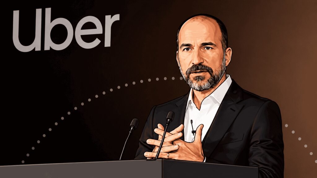 Caricature photo of Dara Khosrowshahi, CEO Uber