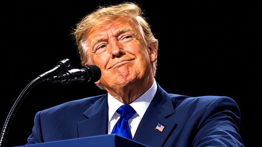 Caricature image of Donald Trump