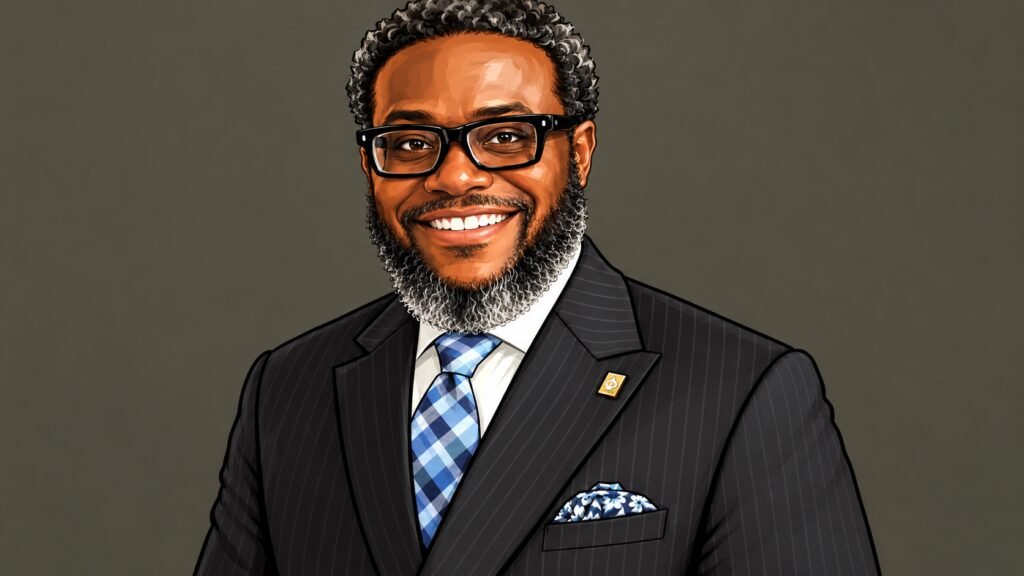 Caricature portrait of FirstCap CEO Ukandu Eme Ukandu