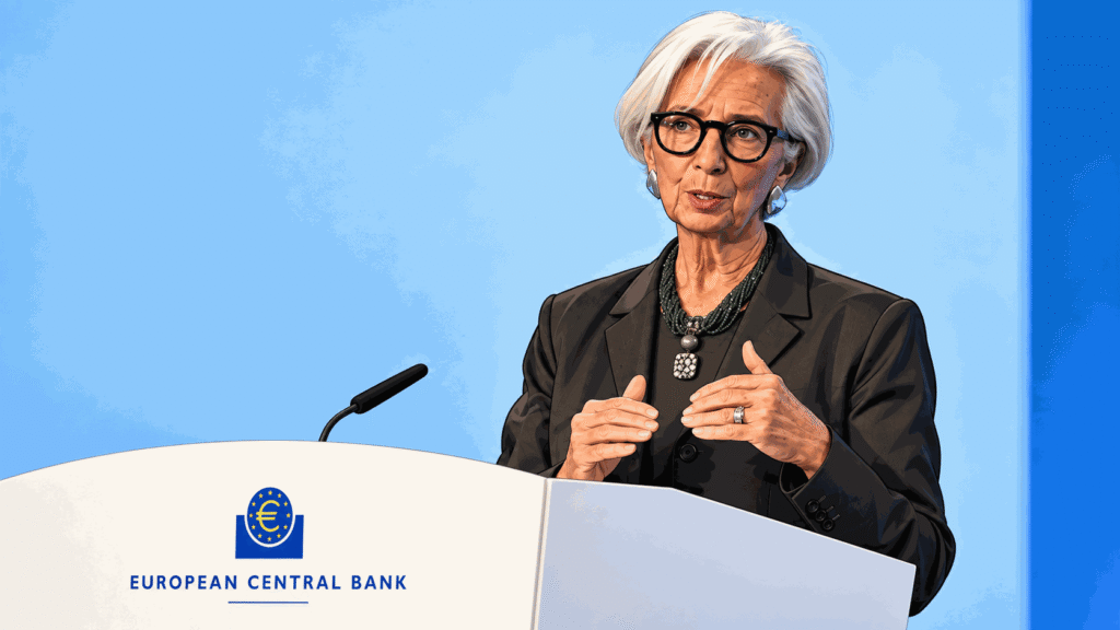 Caricature portrait of Christine Lagarde, President of the European Central Bank