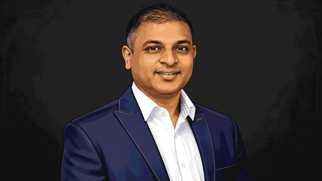 Caricature portrait of Ian Ferrao, CEO, Airtel Money 