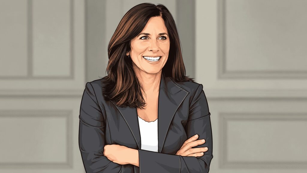Caricature image of Joanne Giardini-Russell, owner of the insurance agency Giardini Medicare in Michigan