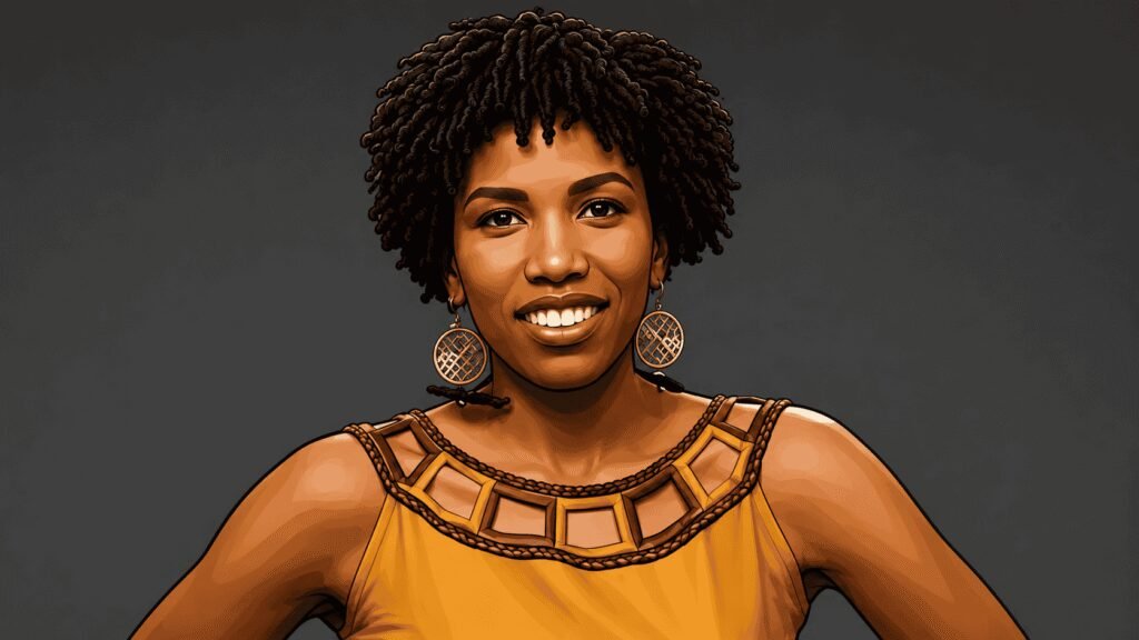 Caricature image of Lorraine Onduru, Uber's head of communications for East and West Africa