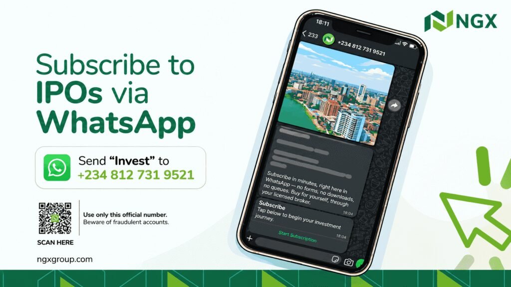 Caricature image of how NGX Invest's WhatsApp channel changes the subscription process