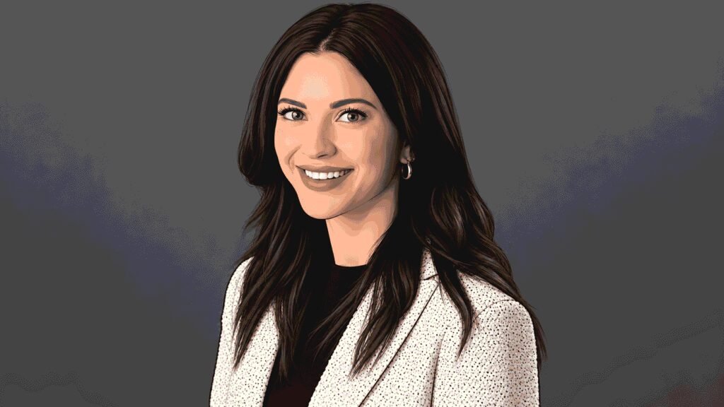 Caricature portrait of Neda Ashtari, then-associate director of Health Policy at the Center for American Progress