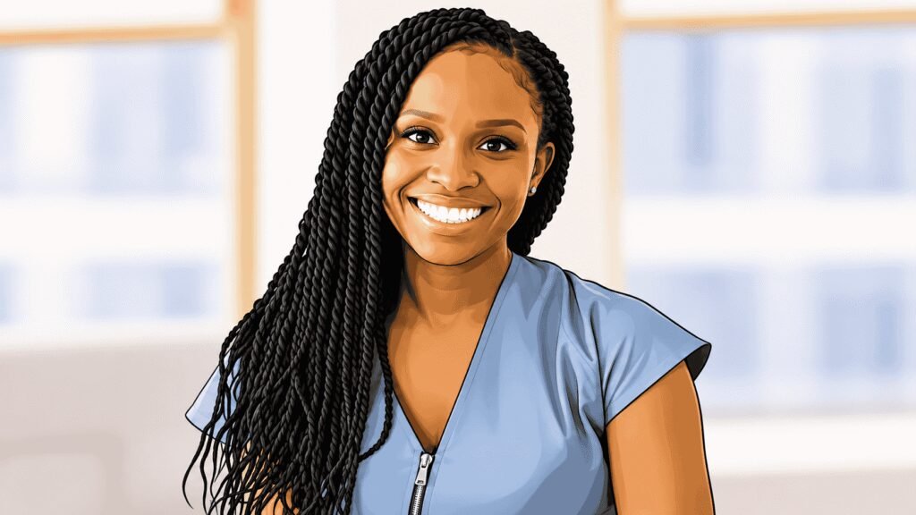 Caricature image of Nikita Miller, president of product and technology at Perk