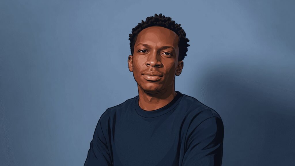 Caricature portrait of Shola Akinlade, CEO of Paystack