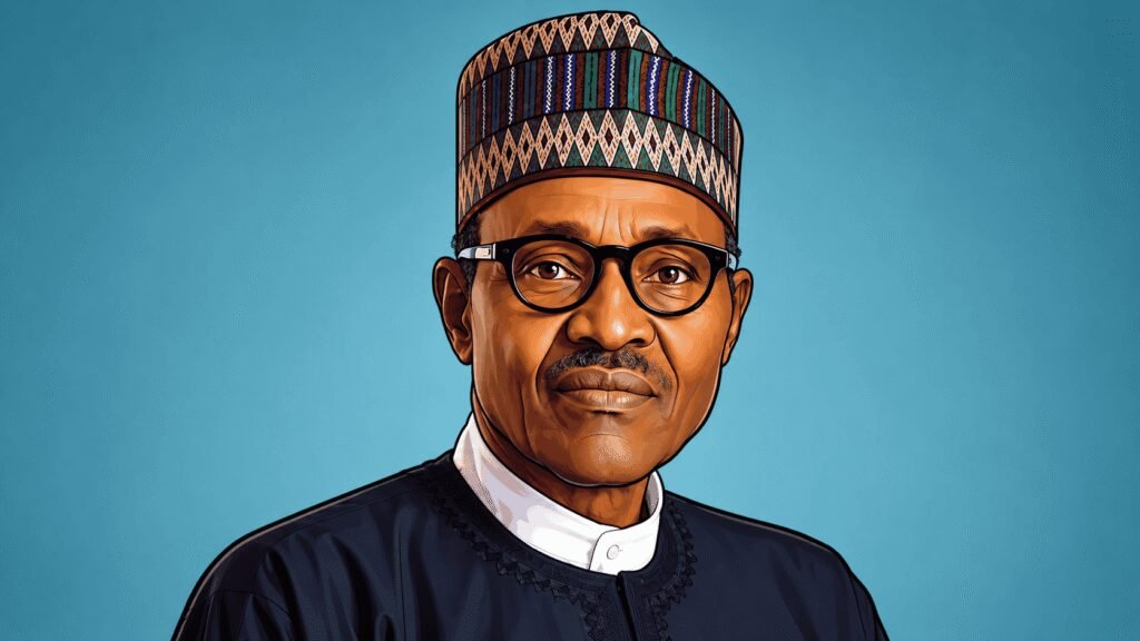 Caricature portrait of Then-President Muhammadu Buhari 