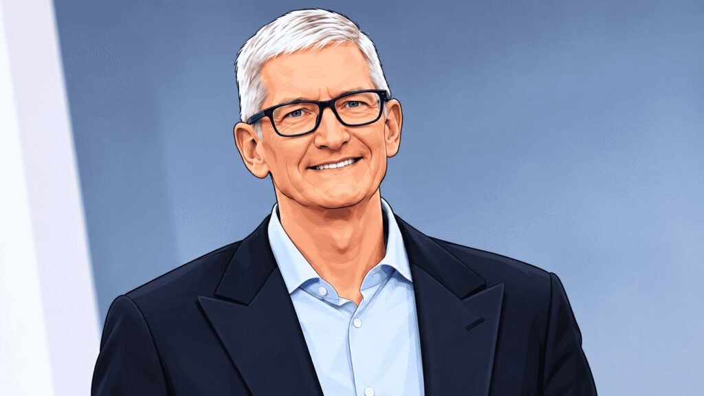 Caricature portrait of Tim Cook 