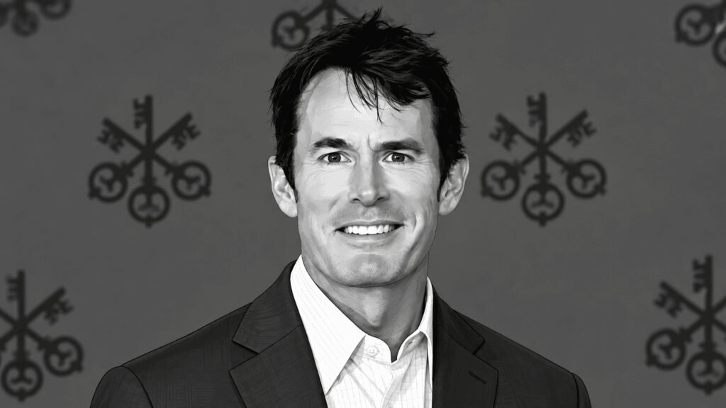 Caricature portrait of UBS analyst Karl Keirstead