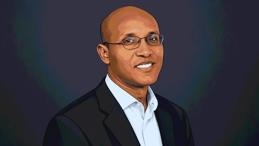 Caricature portrait of Andrew Dabalen 