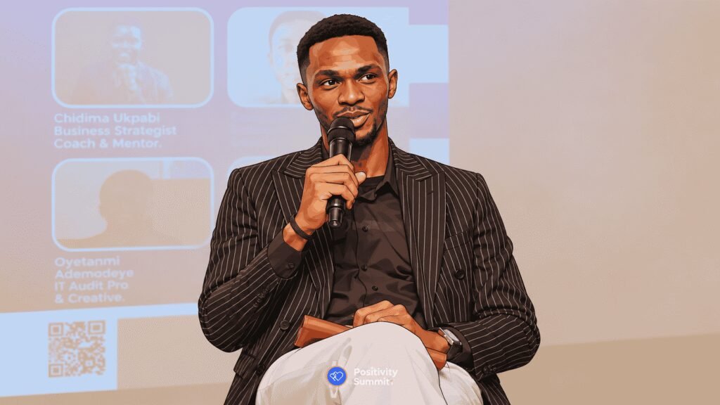 Caricature image of Fisayo Tokede speaking