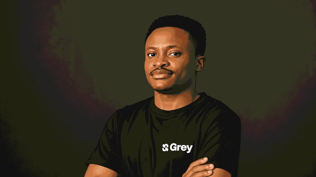 Caricature image of Grey CEO and co-founder Idorenyin Obong