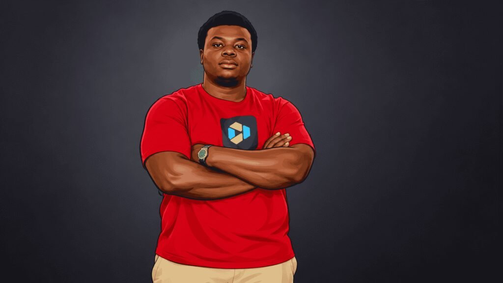 Caricature image of Malik Asamu, CEO of CashAfrica 