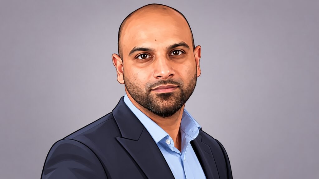 Caricature of Rajpal Khangura, co-founder and chief compliance officer at Keyrails