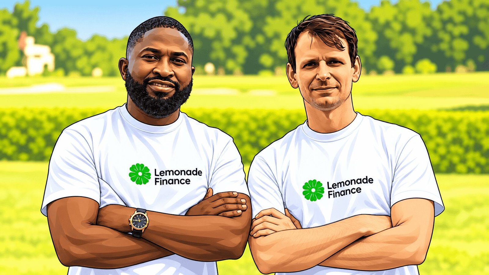 Caricature image of Ridwan Olalere and Rian Cochran 