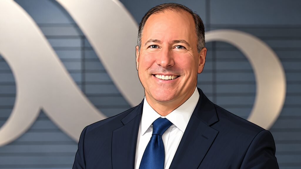 Caricature portrait of Rob Nichols, president and chief executive of the American Bankers Association