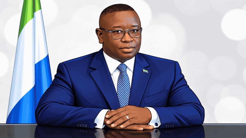 Caricature image of Sierra Leone President Julius Maada Bio 