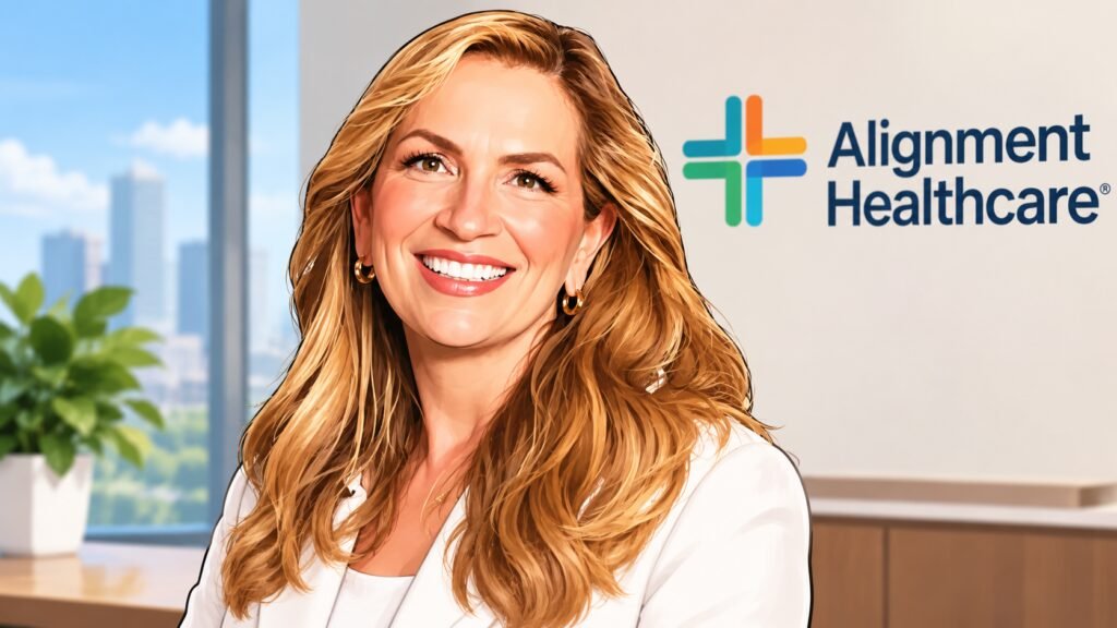 Caricature portrait of Dawn Maroney, president of Alignment Healthcare