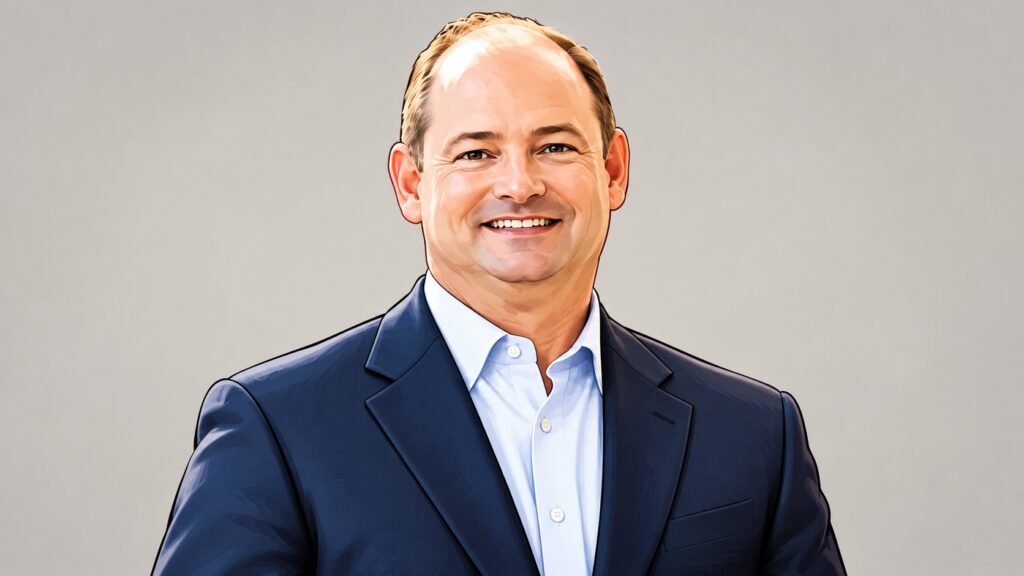 Smiling Middle-Aged Executive Caricature