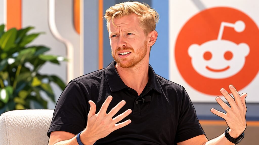 Caricature portrait of Steve Huffman, CEO of Reddit