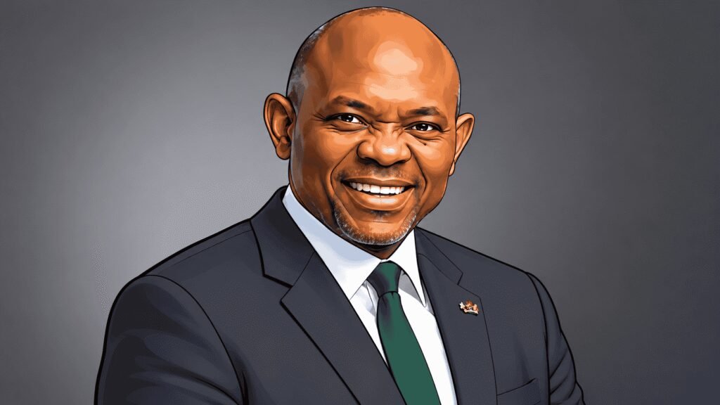 Caricature portrait of Tony Elumelu 