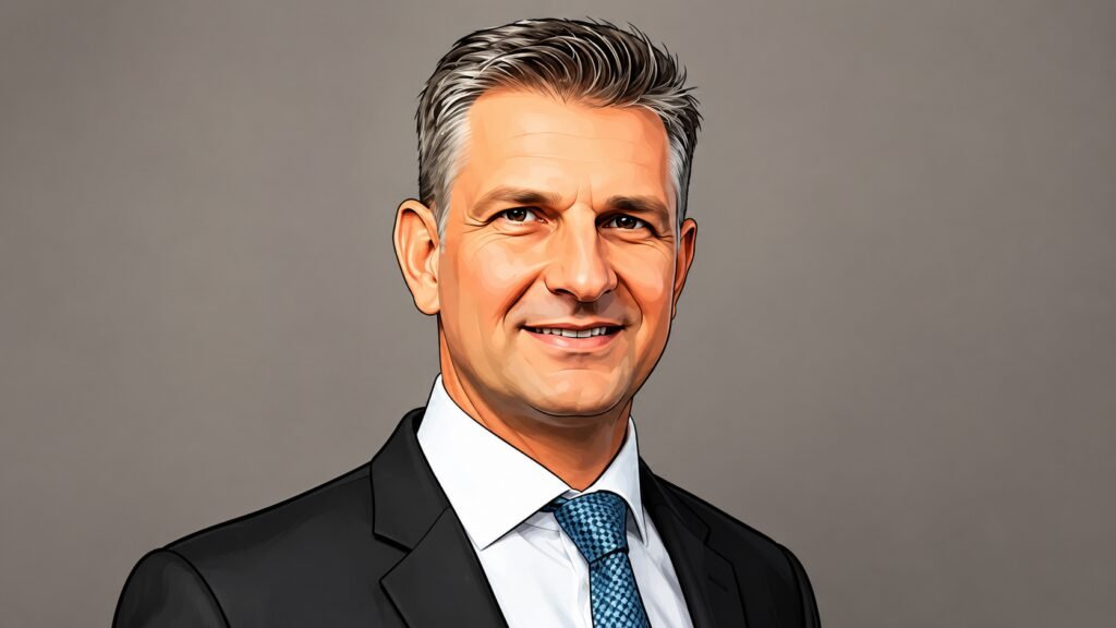 Thibaut Boidin, Managing Director of Nigerian Breweries portrait caricature